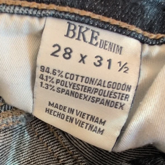 BKE Payton Mid Rise Skinny Universal Fit Dark Blue Wash Denim Jean - Size 28 - Picture 11 of 12